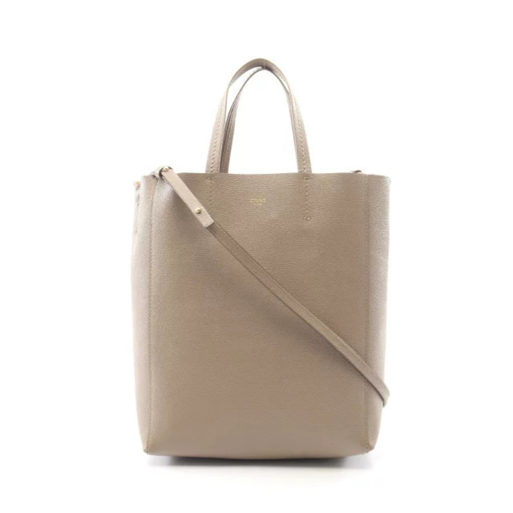 Celine Vertical Cabas Tote Bag Leather Beige Cream